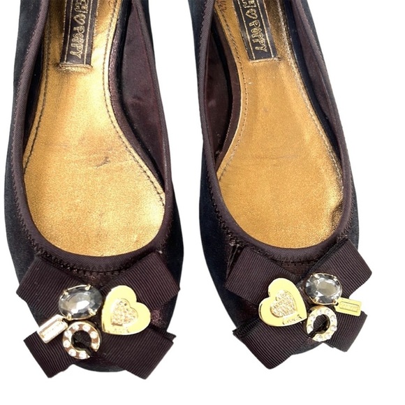 Coach Blackish Brown Flats with Gold Accents - Picture 2 of 8